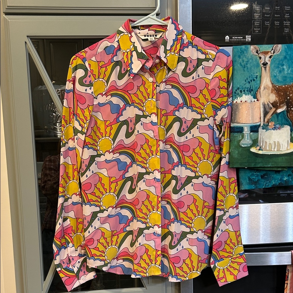 Boden Women's Sara Colorful Patterned silk blouse